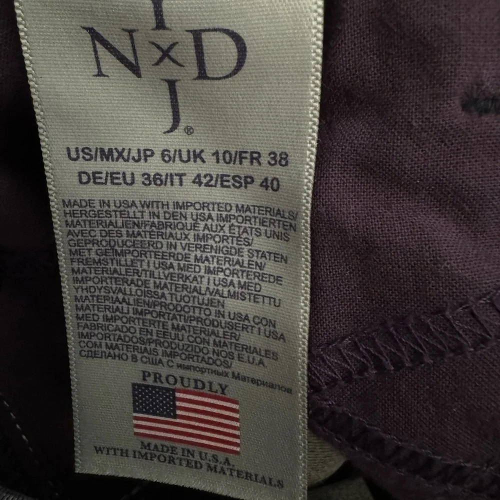NYDJ‎ Alina Leggings Purple Denim Stretch Pants Women's Size 6